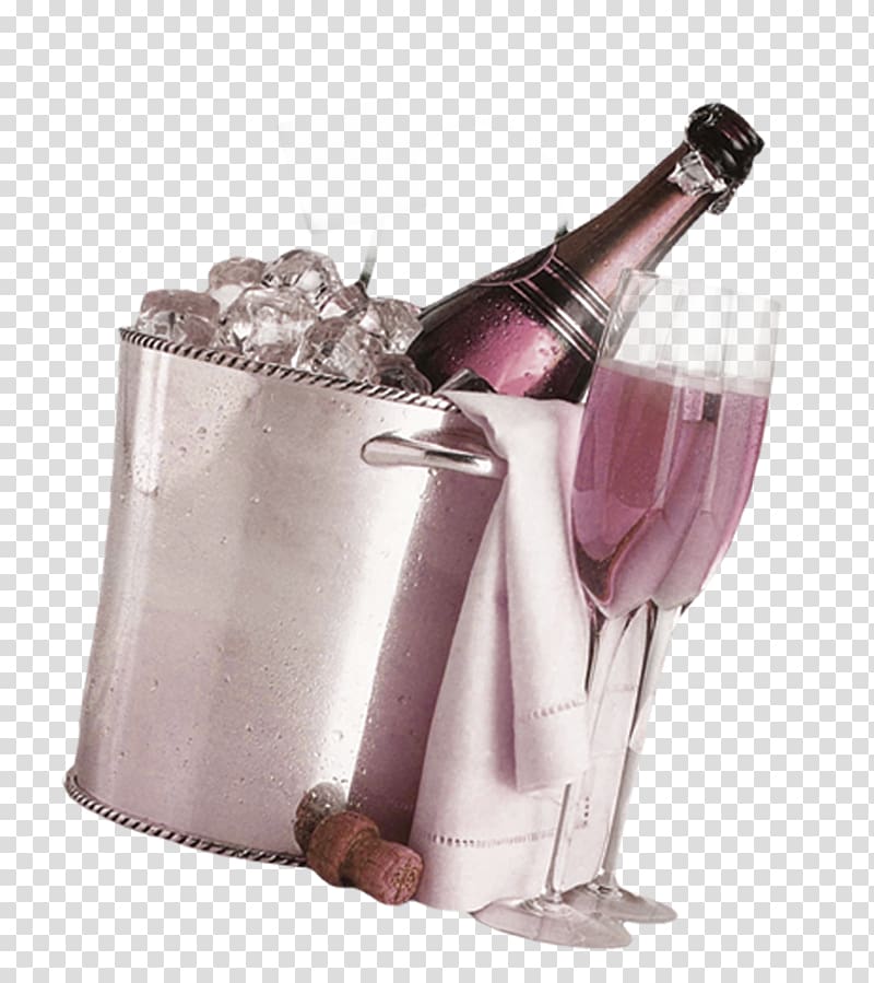 Champagne Wine Cocktail Ice Bucket Challenge, Ice bucket champagne transparent background PNG clipart