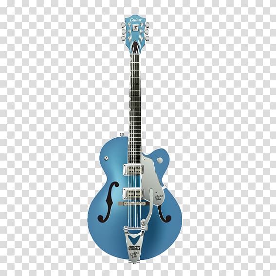 Gretsch Electric guitar TV Jones Archtop guitar, Blue guitar transparent background PNG clipart