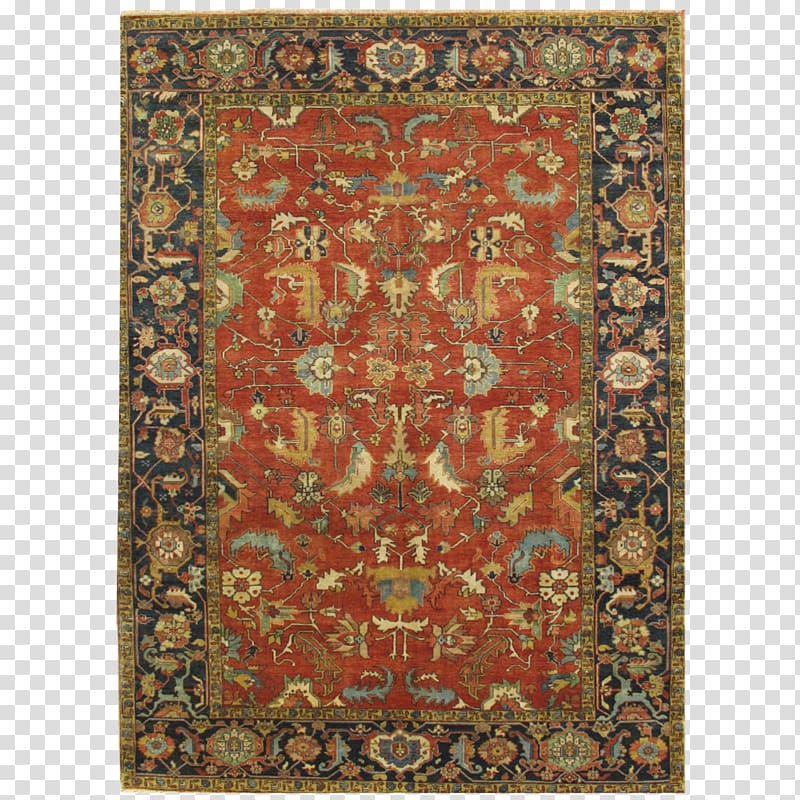 Carpet Heriz rug Tapestry Brown Blue, carpet transparent background PNG clipart