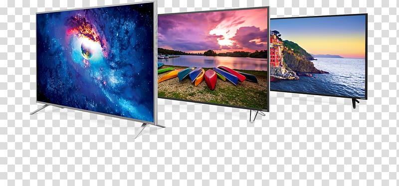 LED-backlit LCD Television Vizio 4K resolution Smart TV, superimposed staggered transparent background PNG clipart