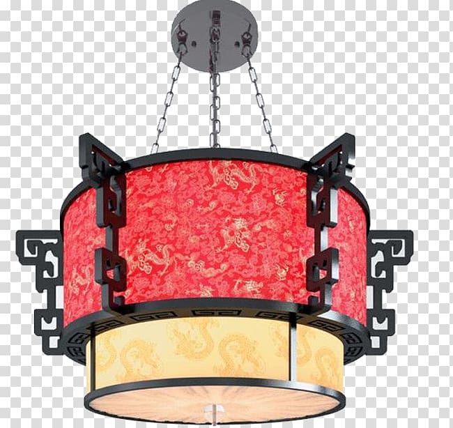 Autodesk 3ds Max 3D modeling Chandelier 3D computer graphics, Red ceiling lamp transparent background PNG clipart