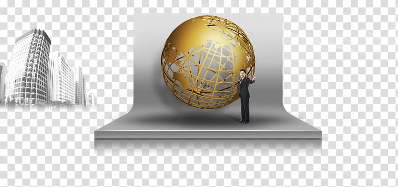 Earth Businessperson, Golden globe and business man transparent background PNG clipart