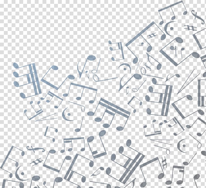 assorted musical notes illustration, Musical note, Blue brief notes background transparent background PNG clipart