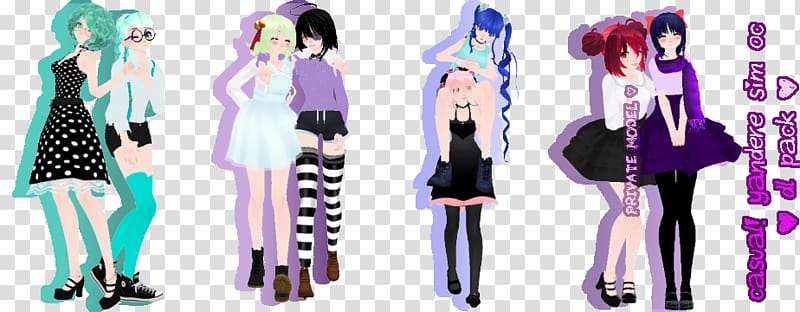 I redesigned Osana and Senpai's casual fits (Gacha)