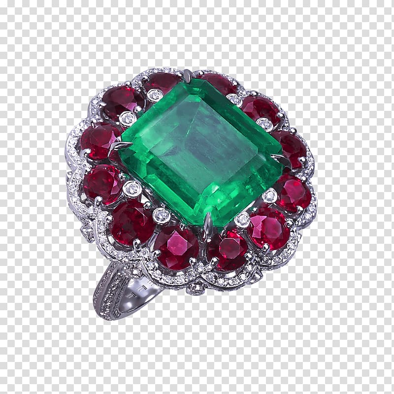 Ruby Emerald Engagement ring Jewellery, ruby transparent background PNG clipart