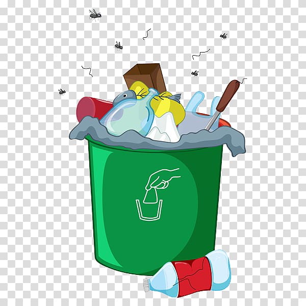 green garbage bin, Waste container Odor Landfill, A messy trash can transparent background PNG clipart