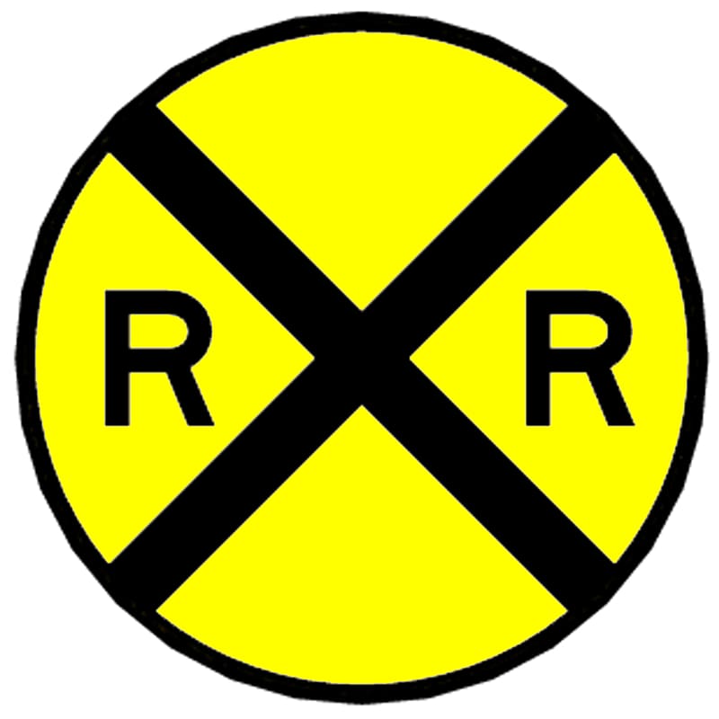 Rail transport Train Level crossing Sign Track, Traffic Signs transparent background PNG clipart