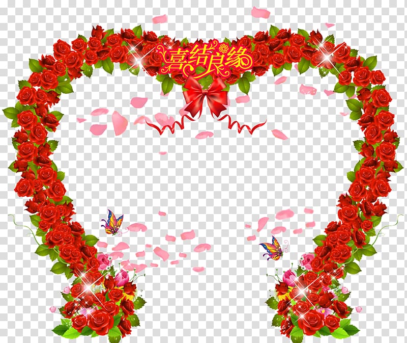 roses heart shaped flower arches transparent background PNG clipart
