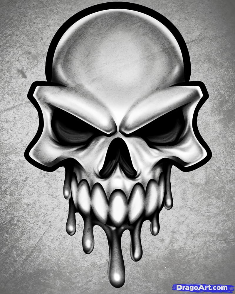 Drawing Skull Art , Easy Skull Drawings transparent background PNG clipart