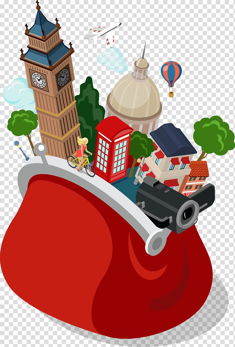 London Illustration, bag London transparent background PNG clipart