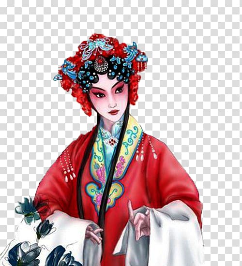 Peking opera Chinese opera Cartoon Illustration, Opera characters transparent background PNG clipart