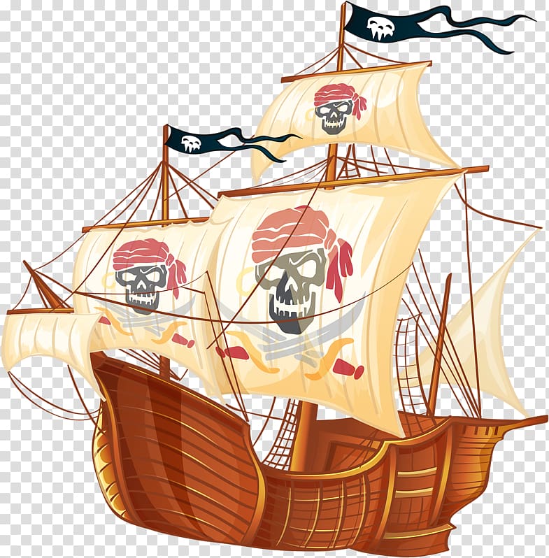 Ship Sailboat, Cartoon pirate ship transparent background PNG clipart