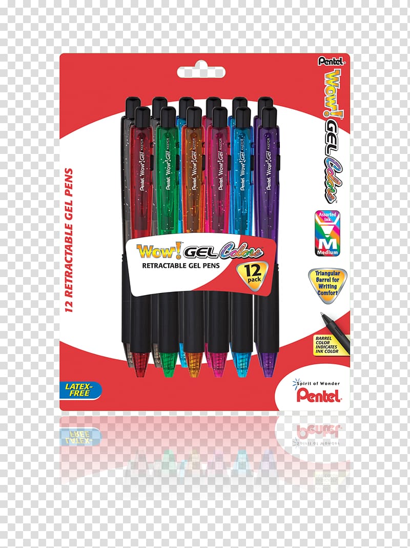 Pens Pentel WOW! Retractable Gel Pen K437 Pentel WOW! Retractable Gel Pen K437 Ballpoint pen, Correction pen transparent background PNG clipart