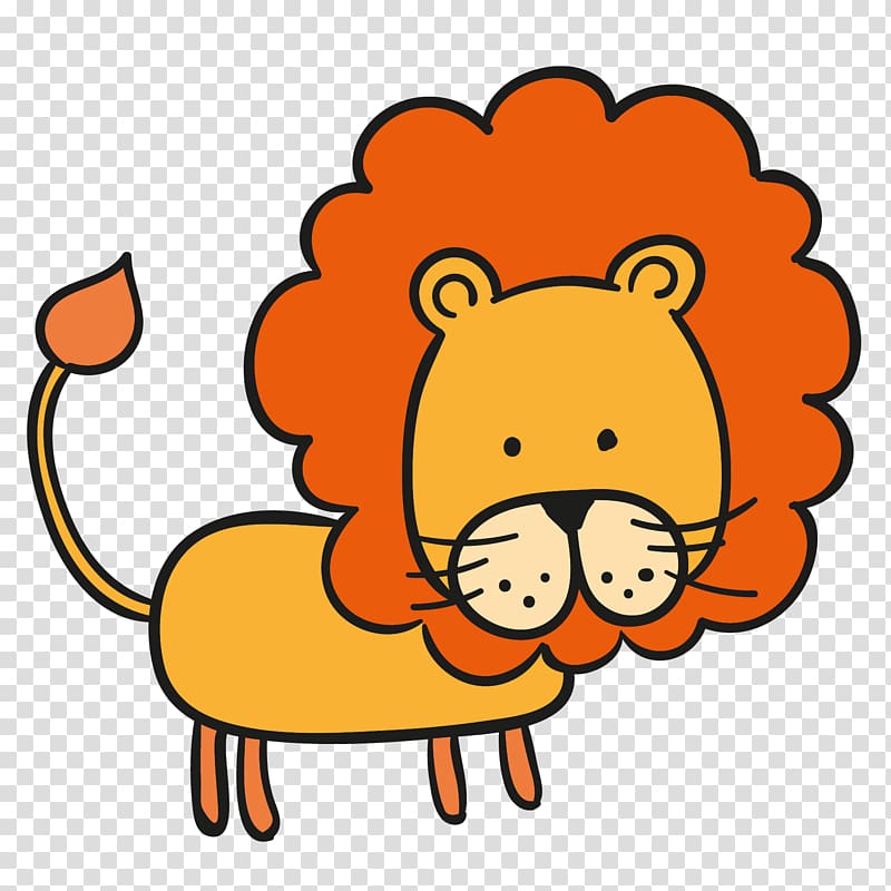 Lion Drawing, Cartoon lion transparent background PNG clipart