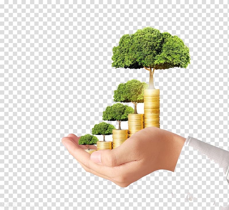 Money Investment Finance Business Bank, Hand made fortune tree gold coin high-definition deduction material transparent background PNG clipart