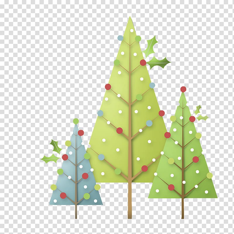 Common holly Christmas tree, Hand painted Christmas tree,Zigzag transparent background PNG clipart