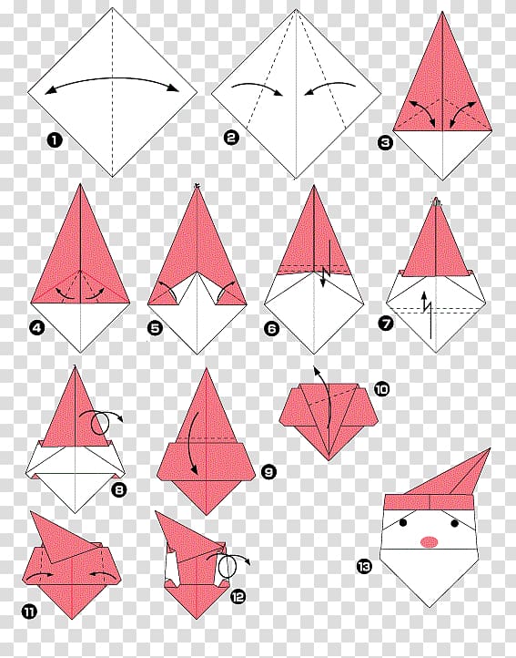 Santa Claus Origami Père Noël Paper Christmas, santa claus transparent background PNG clipart