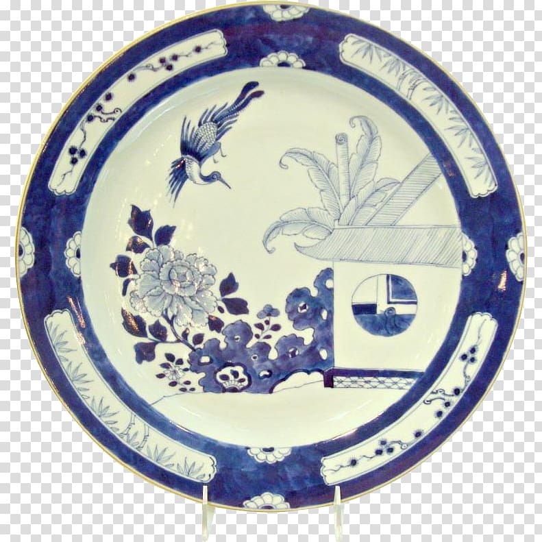 Plate Tableware Porcelain Blue and white pottery Arita, hand-painted scenery transparent background PNG clipart