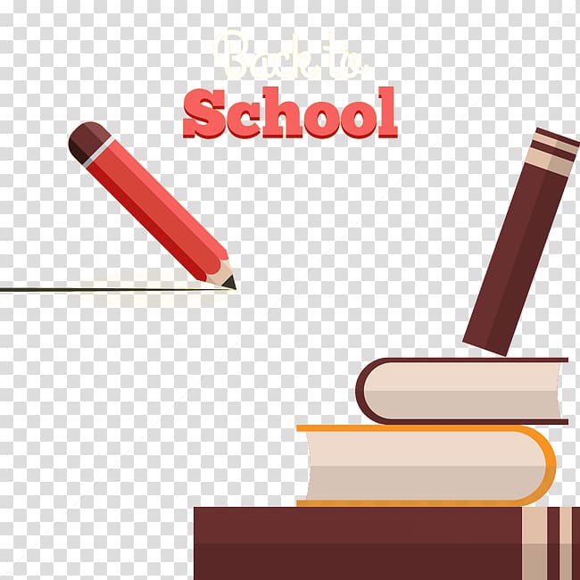 School Poster College, Hand drawn cartoon books pencil school season transparent background PNG clipart