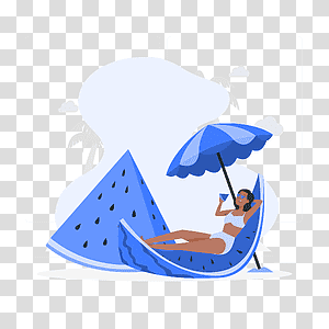 illustration, Watermelon, relax, food, healthy, people, beach, holiday, fruit transparent background PNG clipart thumbnail
