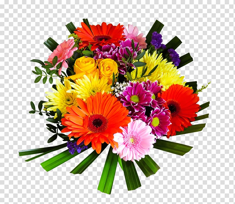 assorted-colored flower , Brightly Coloured Bouquet transparent background PNG clipart