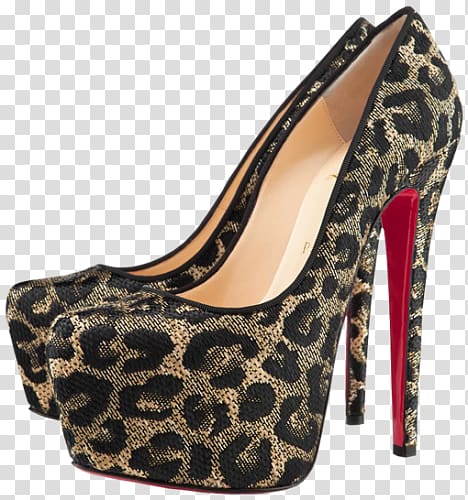 Leopard transparent store chunky heels