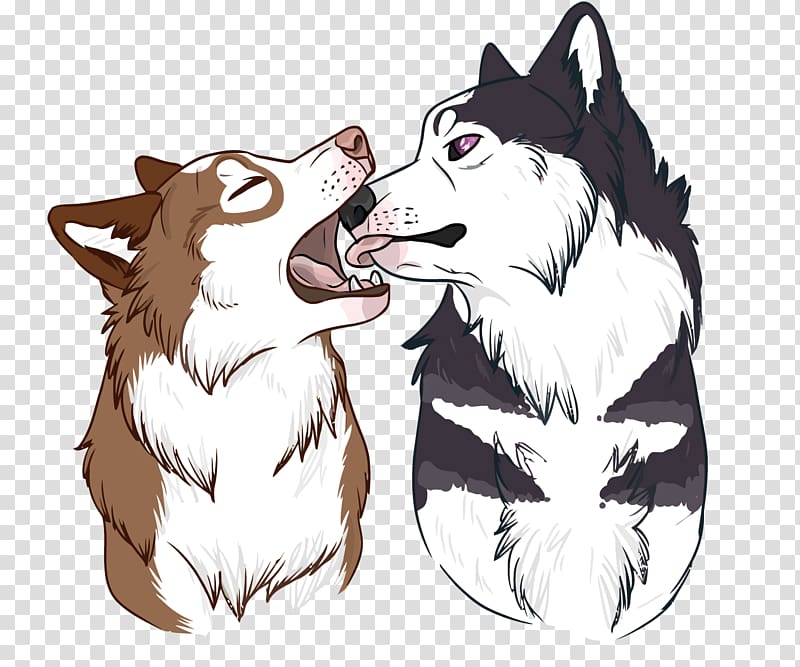 two brown and black wolves illustration, Siberian Husky, to play the husky transparent background PNG clipart