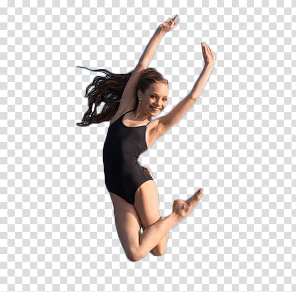 woman wearing one-piece suit jumping and raising her hands, Maddie Ziegler Dancing transparent background PNG clipart