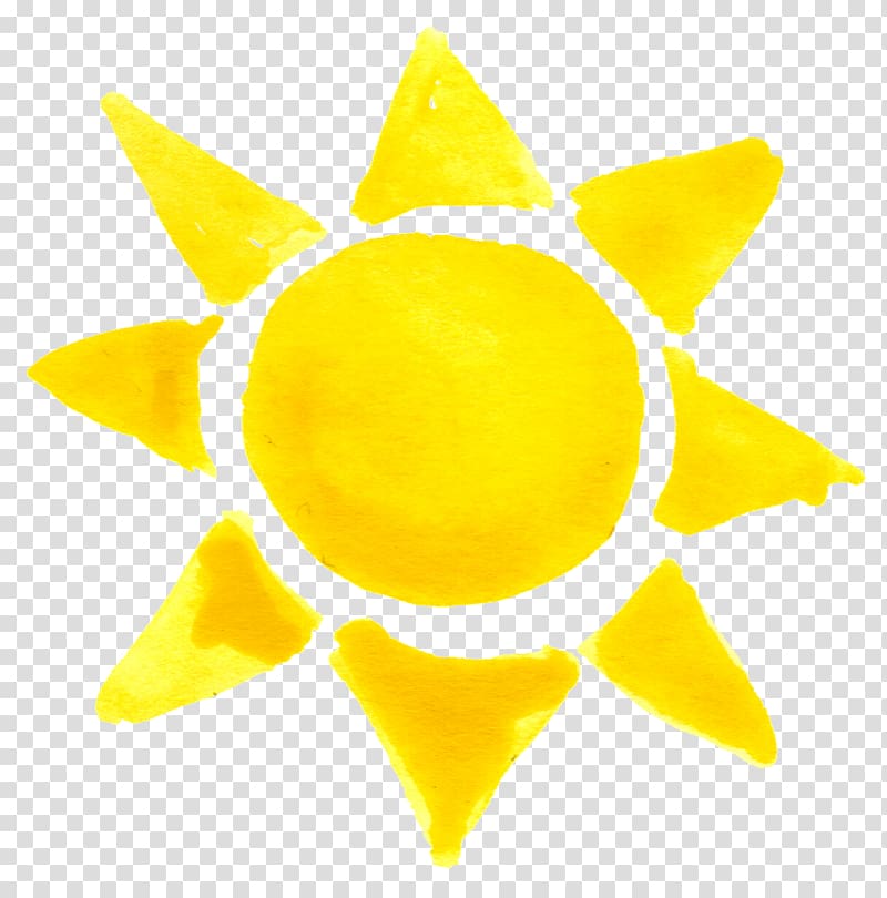 yellow sun , Watercolor painting Drawing Crayon, sun transparent background PNG clipart