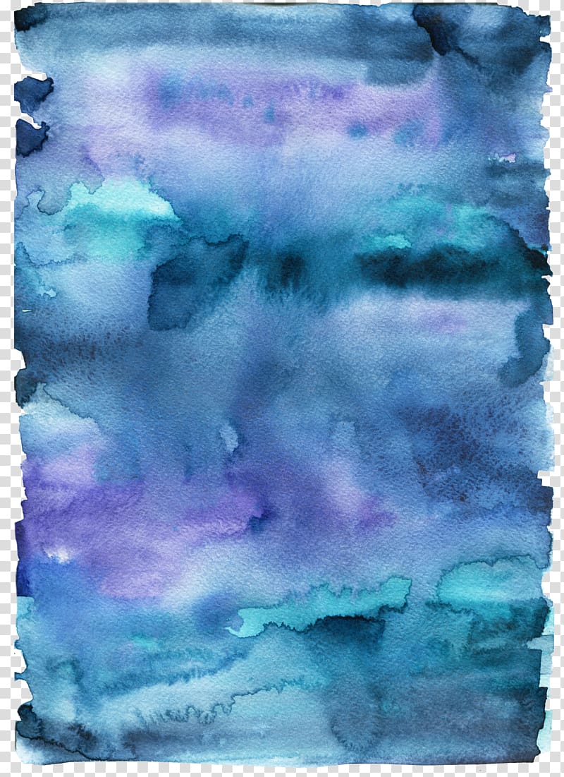teal and purple graphic art, Paper Watercolor painting, Blue paint brush transparent background PNG clipart