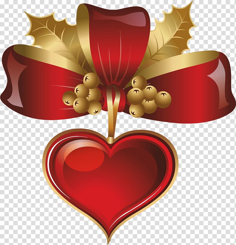 Heart Christmas Love , GOLDEN HEART transparent background PNG clipart