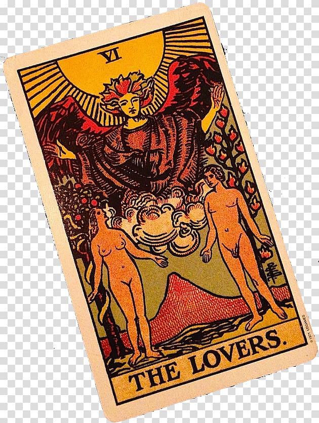 The Lovers Tarot Falling in love Three of Swords, lovers card transparent background PNG clipart