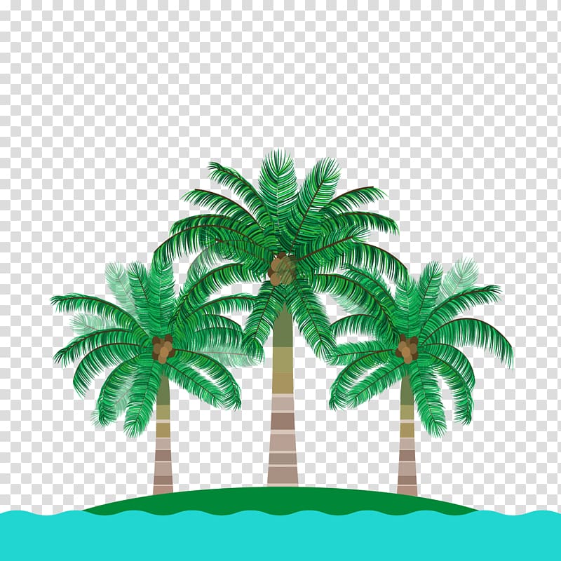 Euclidean Arecaceae Adobe Illustrator, Coconut Island transparent background PNG clipart