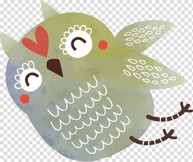 Owl Parrot, hand-painted Brown Parrot transparent background PNG clipart