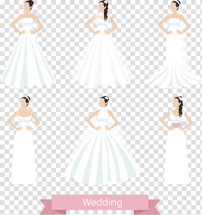 Wedding dress Bride, 6 wear wedding bride material transparent background PNG clipart