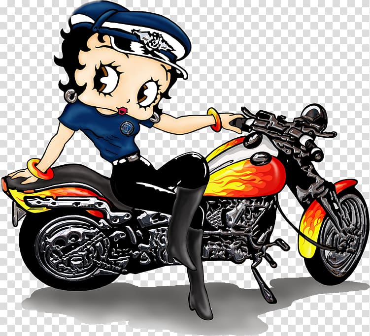 Betty Boop Minnie Mouse Daisy Duck Popeye Olive Oyl, motocicle transparent background PNG clipart