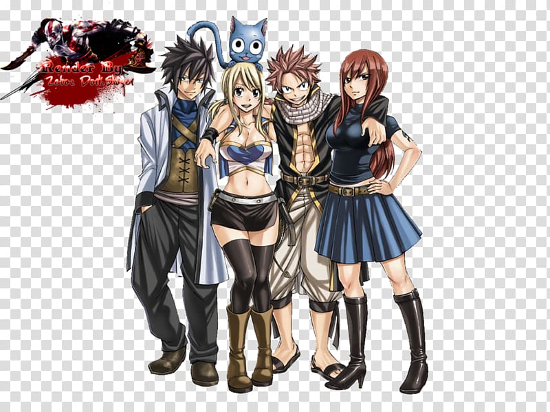 Erza Scarlet Natsu Dragneel Gray Fullbuster Lucy Heartfilia Juvia Lockser, fairy tail transparent background PNG clipart