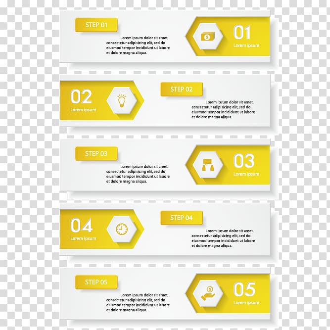 white and yellow arrow chart illustration, Yellow Infographic, Yellow-white minimalist design infographic material transparent background PNG clipart