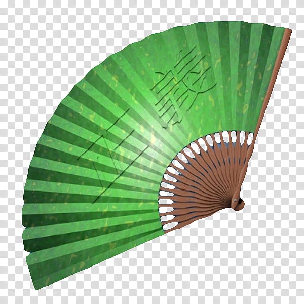 Gift, Green Japanese folding fan transparent background PNG clipart