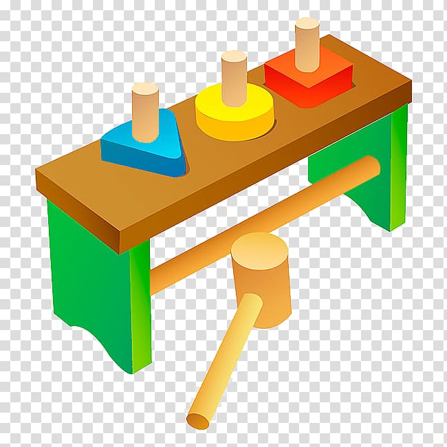 Yellow Cartoon, Cartoon table and hammer transparent background PNG clipart