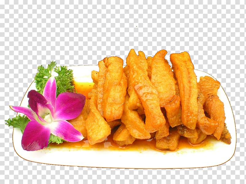 French fries Fish finger Chicken nugget Youtiao Deep frying, Wuhan fish transparent background PNG clipart