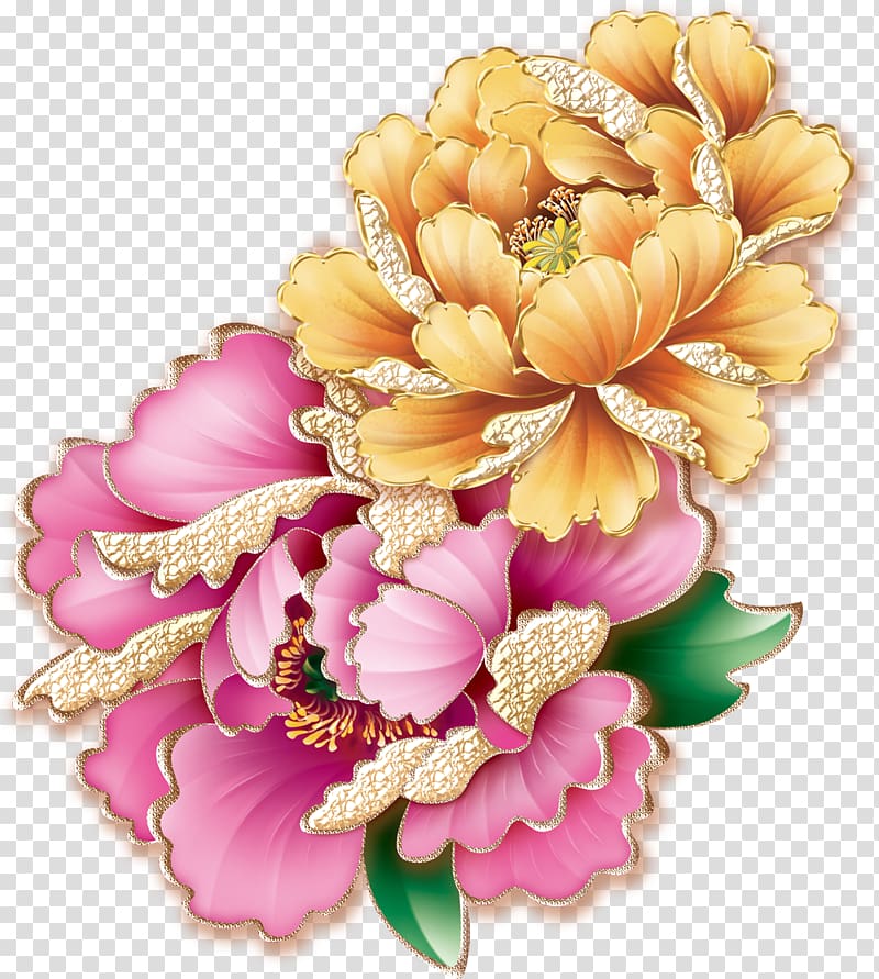 La pintura china Peony Chinese painting, peony transparent background PNG clipart