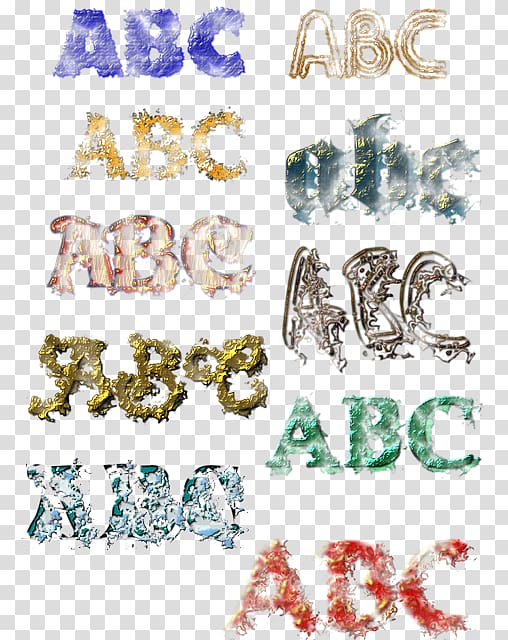 Art Color Font, clolorful letters transparent background PNG clipart