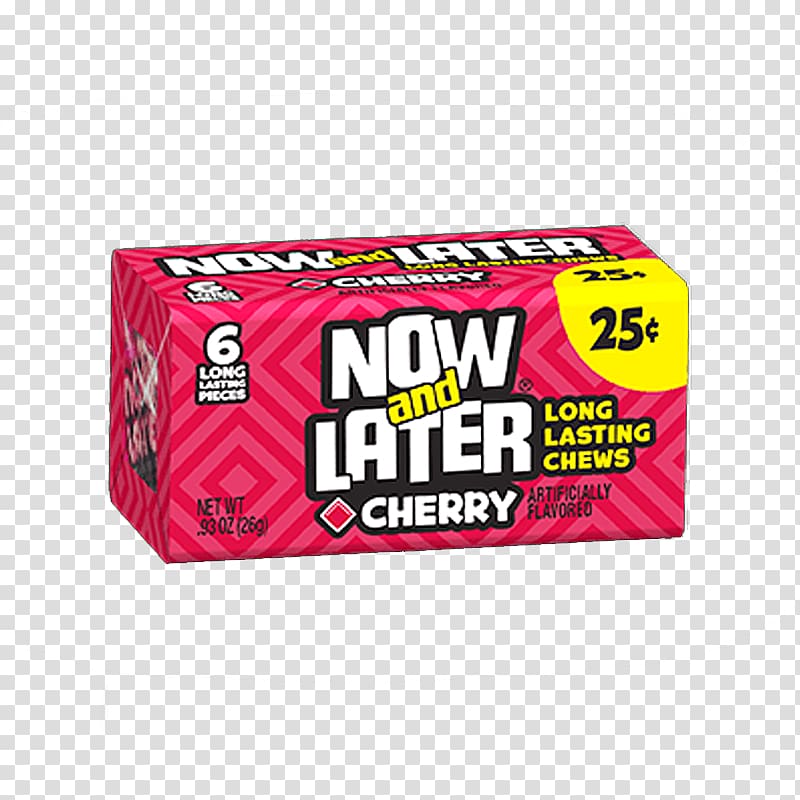Taffy Chocolate bar Now and Later Candy Cherry, candy transparent background PNG clipart