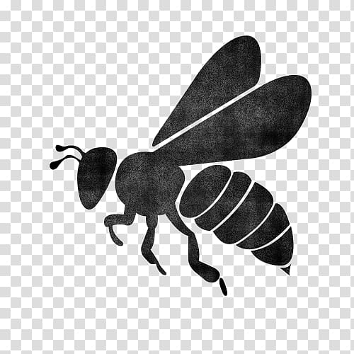 European dark bee Silhouette Queen bee, bee transparent background PNG clipart