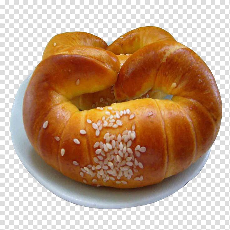Lye roll Bagel Croissant Hefekranz Danish pastry, Pan croissants transparent background PNG clipart