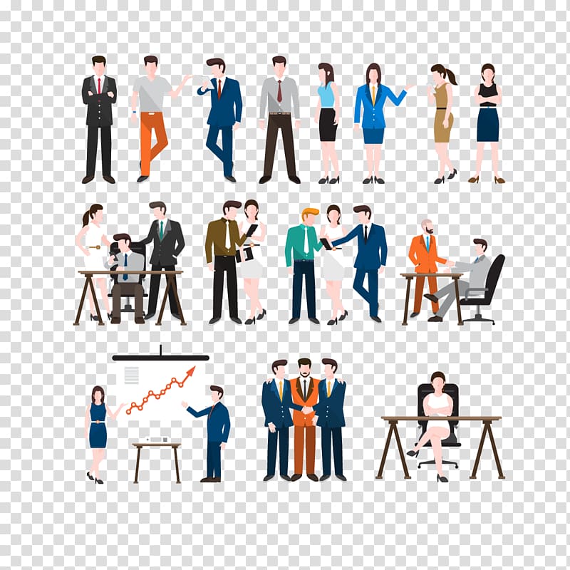 Euclidean Illustration, Business people collection transparent background PNG clipart