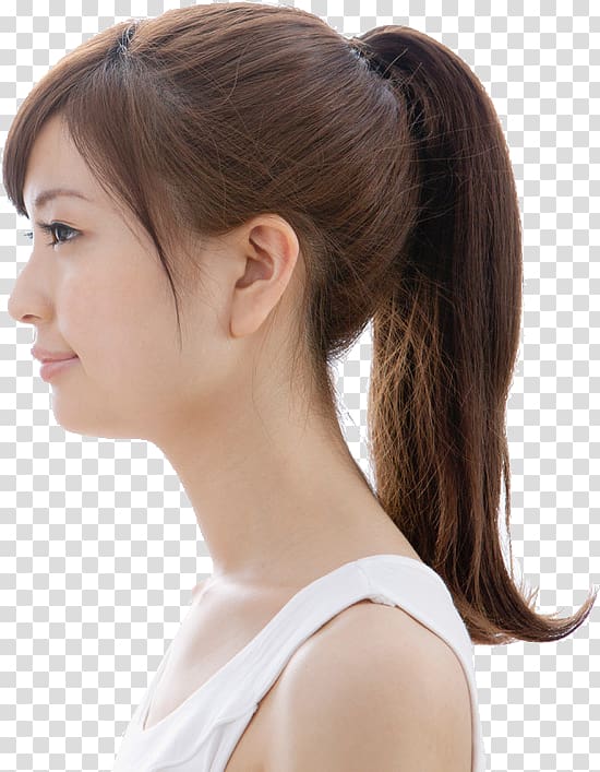 Ponytail Lace wig Layered hair Step cutting, Healthy girl transparent background PNG clipart