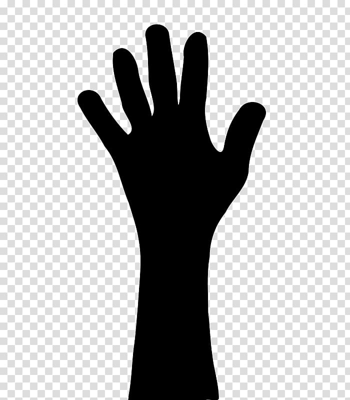 Hand Finger Silhouette Arm , raise hands transparent background PNG clipart