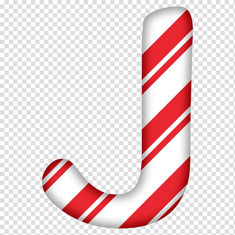 Candy cane Christmas Day Letter Alphabet J, candy cane letter transparent background PNG clipart